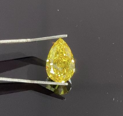 पियर ब्रिलियंट कट एचपीएचटी सीवीडी लैब क्रिएटेड येलो डायमंड 1-1.3ct