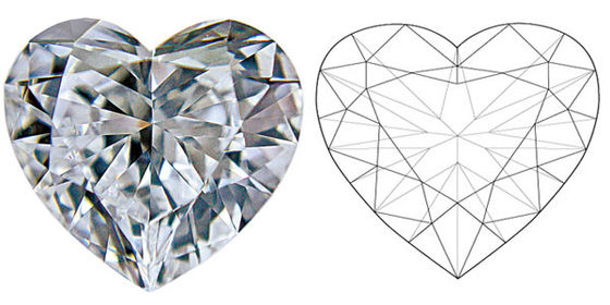 ZKZ डायमंड्स फैंसी CVD लैब ग्रोन डायमंड्स 1.3-2ct हार्ट शेप
