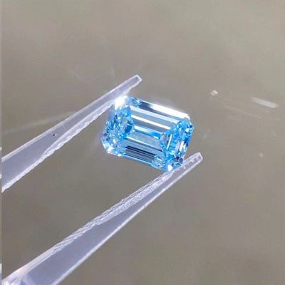 ZKZ डायमंड्स 10 मोह्स ब्लू इमराल्ड कट लैब बढ़ी सीवीडी डायमंड 1-1.6ct