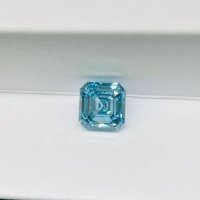 Asscher कट ब्लू सिंथेटिक डायमंड लैब इंजीनियर्ड डायमंड्स 1-2 कैरेट