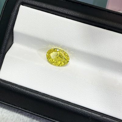 कैनरी येलो लैब ग्रूव डायमंड ओवल कट 2.1ct आईजीआई प्रमाणित डायमंड