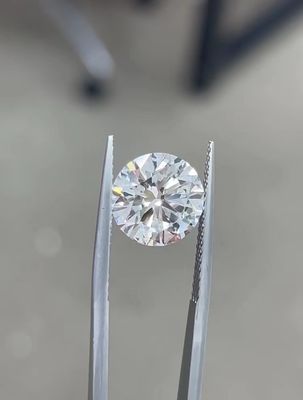 10 मोह्स रंगहीन गोल चमकदार कट सीवीडी प्रयोगशाला में उगाए गए हीरे 2.5ct-3ct