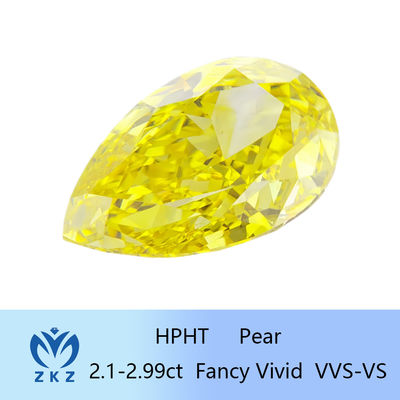 10 मोह्स लोस पीर कट लैब बनाया पीला हीरा 2.1ct से 2.99ct